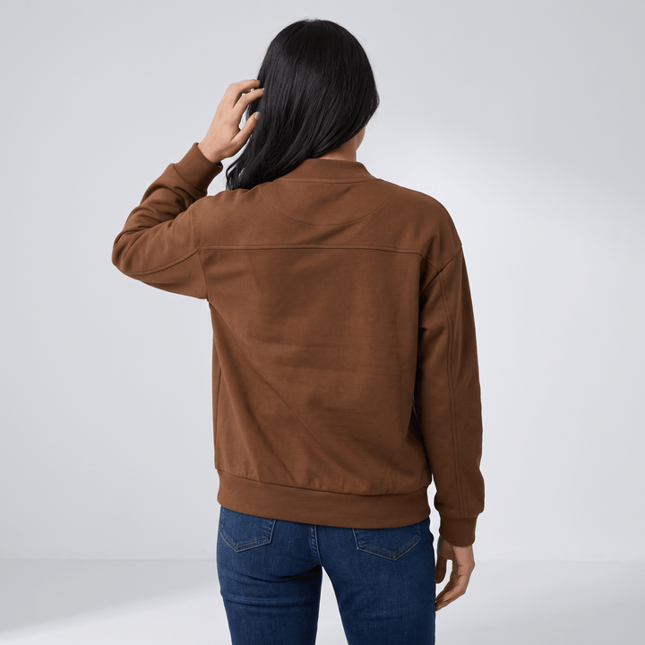 Lalage | Women's Relaxed Knit-Trim Bomber Jacket