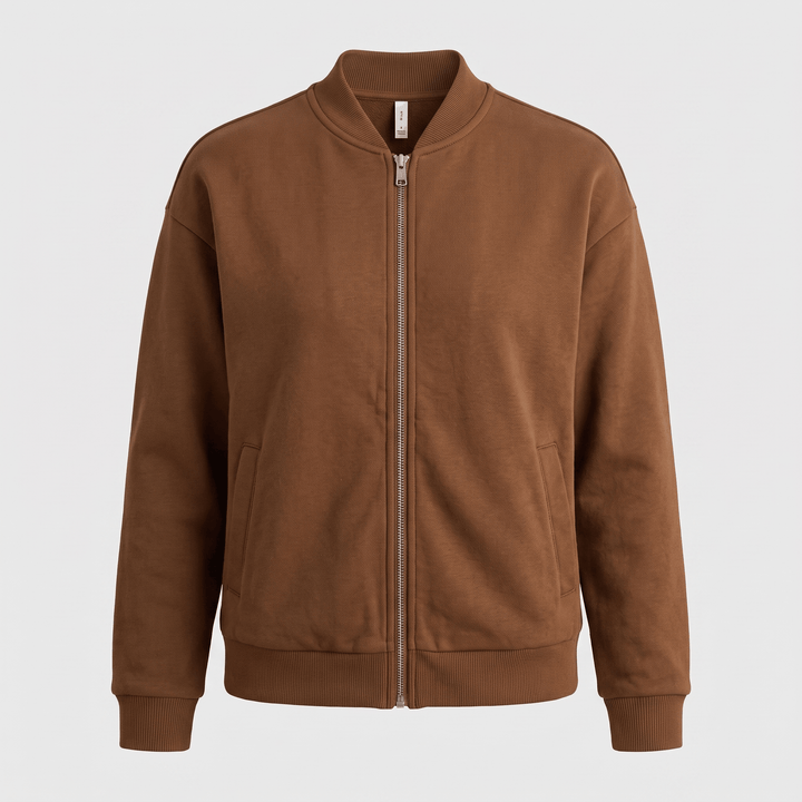 Lalage | Women's Relaxed Knit-Trim Bomber Jacket