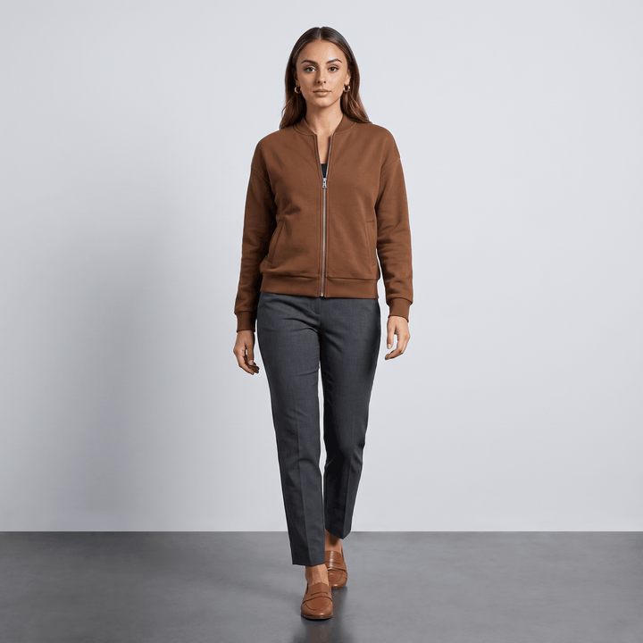 Lalage | Women's Relaxed Knit-Trim Bomber Jacket