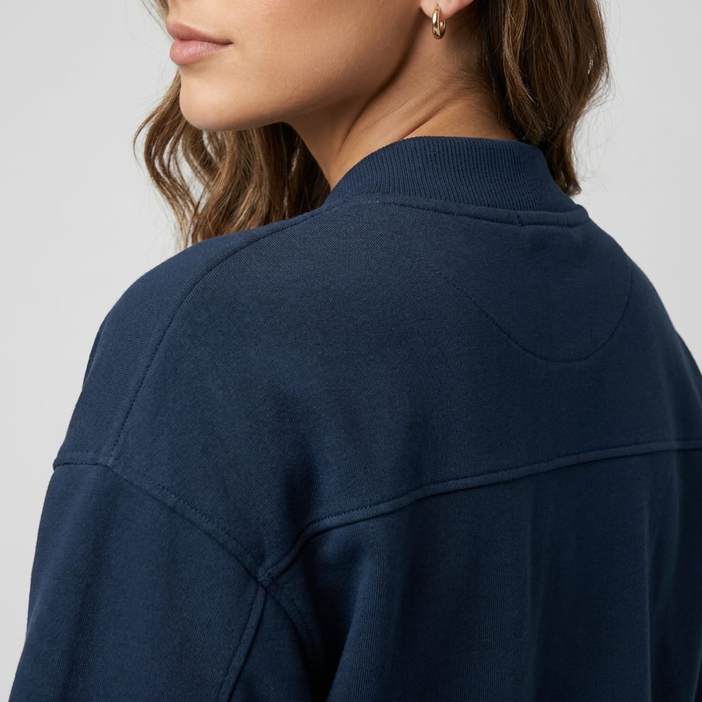 Lalage | Women's Relaxed Knit-Trim Bomber Jacket