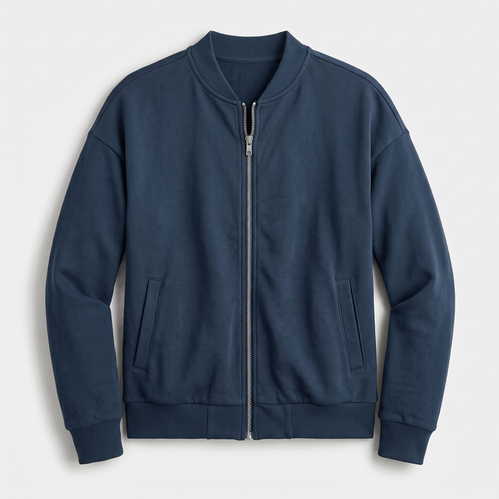 Lalage | Women's Relaxed Knit-Trim Bomber Jacket