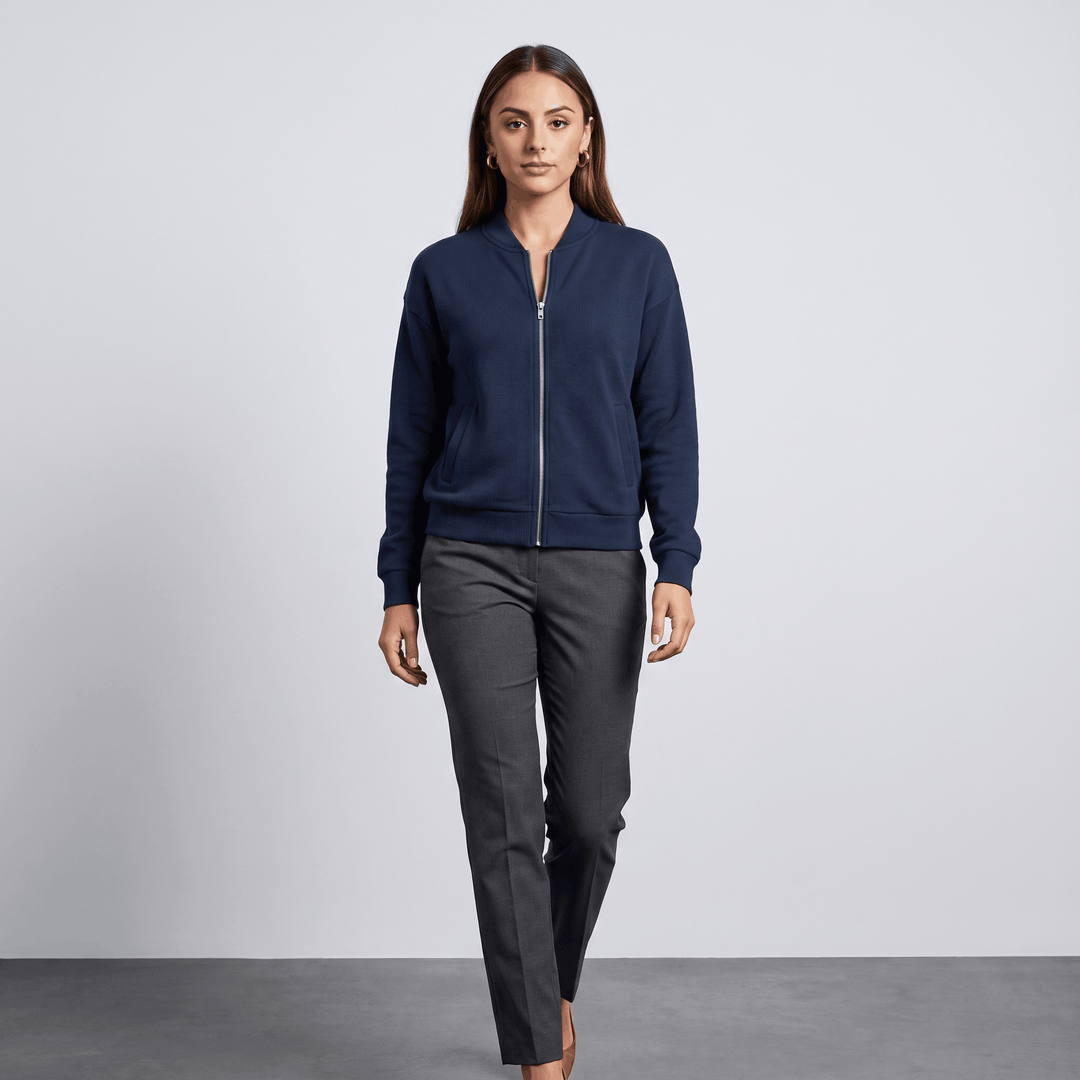 Lalage | Women's Relaxed Knit-Trim Bomber Jacket