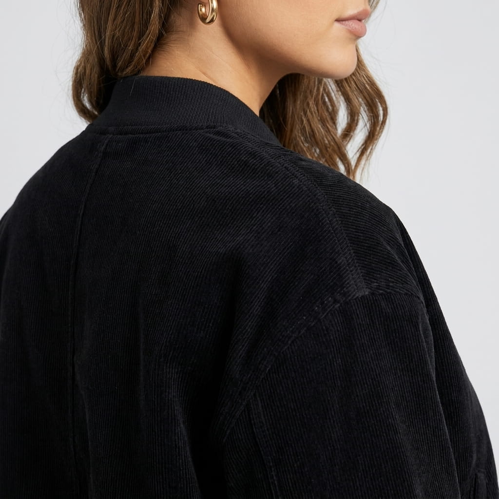 Lalage | Women's Relaxed Knit-Trim Bomber Jacket
