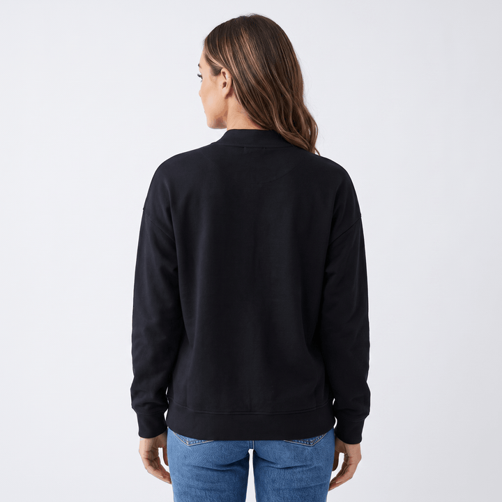 Lalage | Women's Relaxed Knit-Trim Bomber Jacket