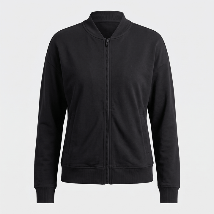 Lalage | Women's Relaxed Knit-Trim Bomber Jacket