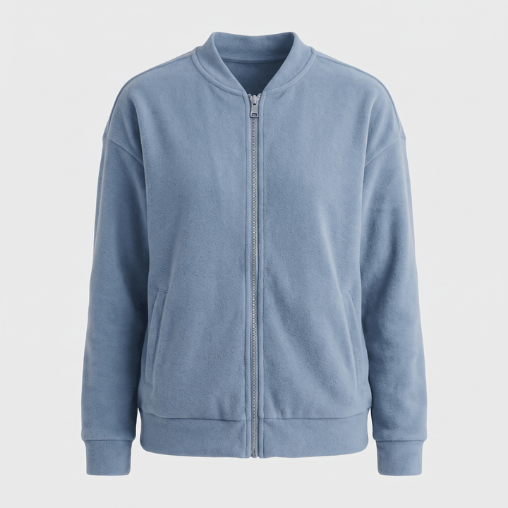 Lalage | Women's Relaxed Knit-Trim Bomber Jacket