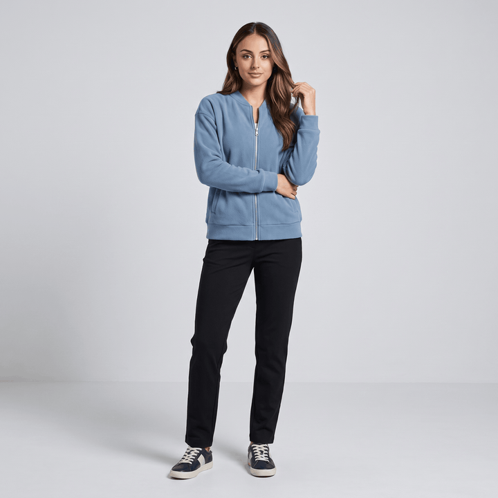 Lalage | Women's Relaxed Knit-Trim Bomber Jacket