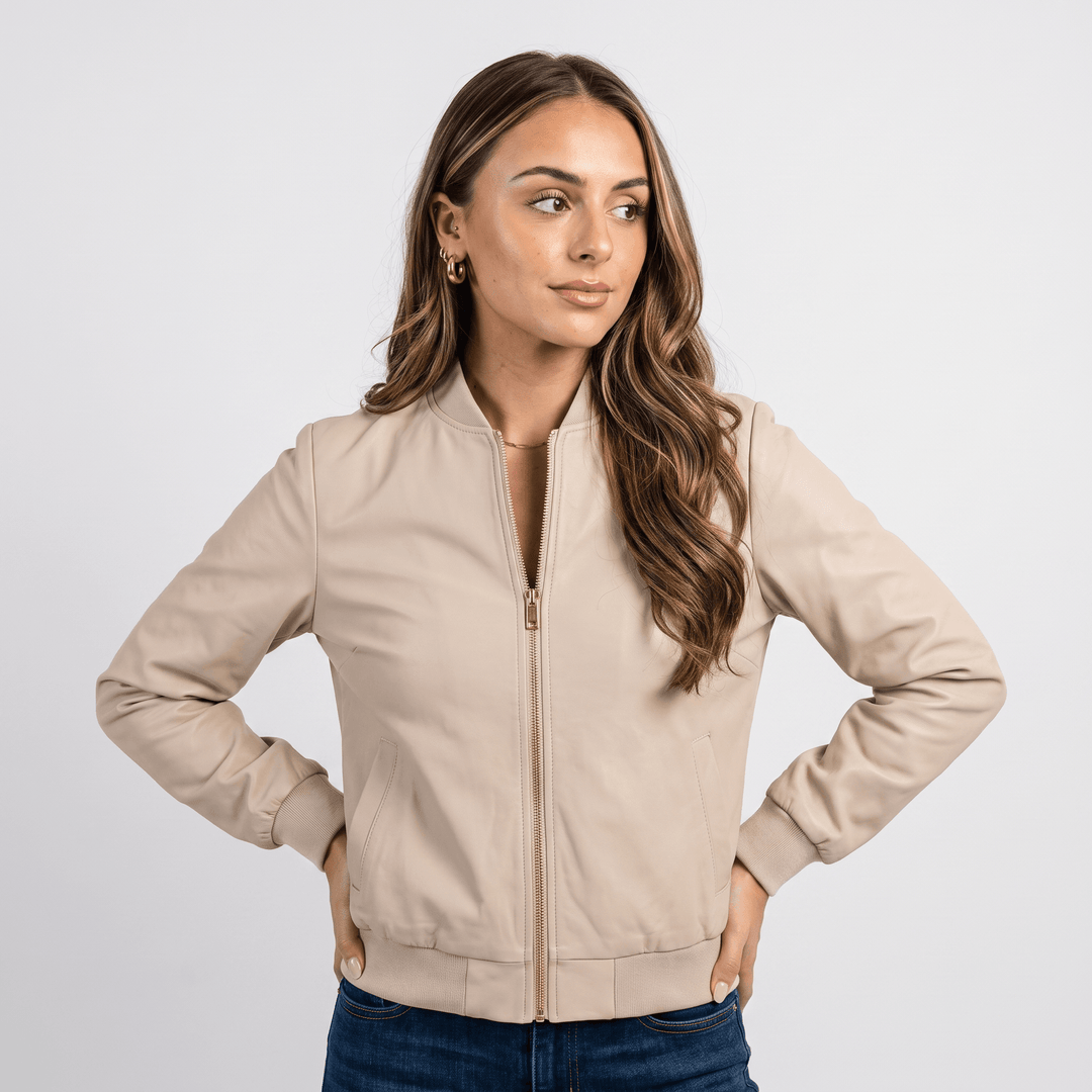 Lalage | Women's Relaxed Knit-Trim Bomber Jacket