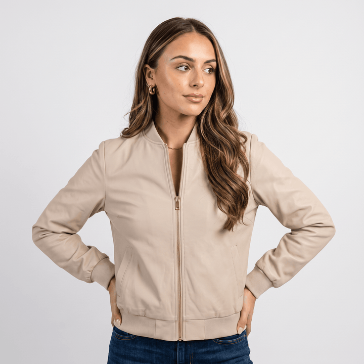 Lalage | Women's Relaxed Knit-Trim Bomber Jacket