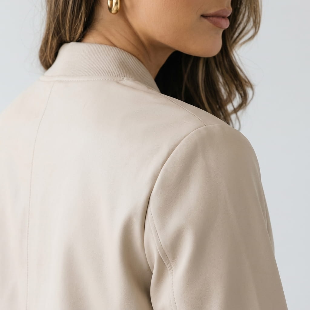 Lalage | Women's Relaxed Knit-Trim Bomber Jacket