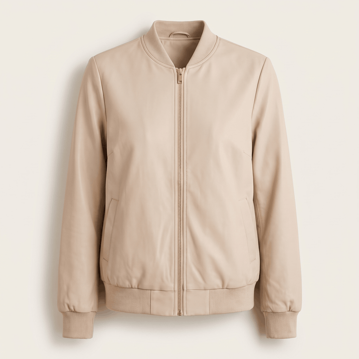 Lalage | Women's Relaxed Knit-Trim Bomber Jacket