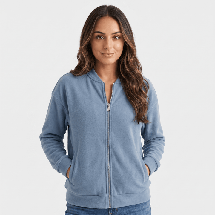 Lalage | Women's Relaxed Knit-Trim Bomber Jacket