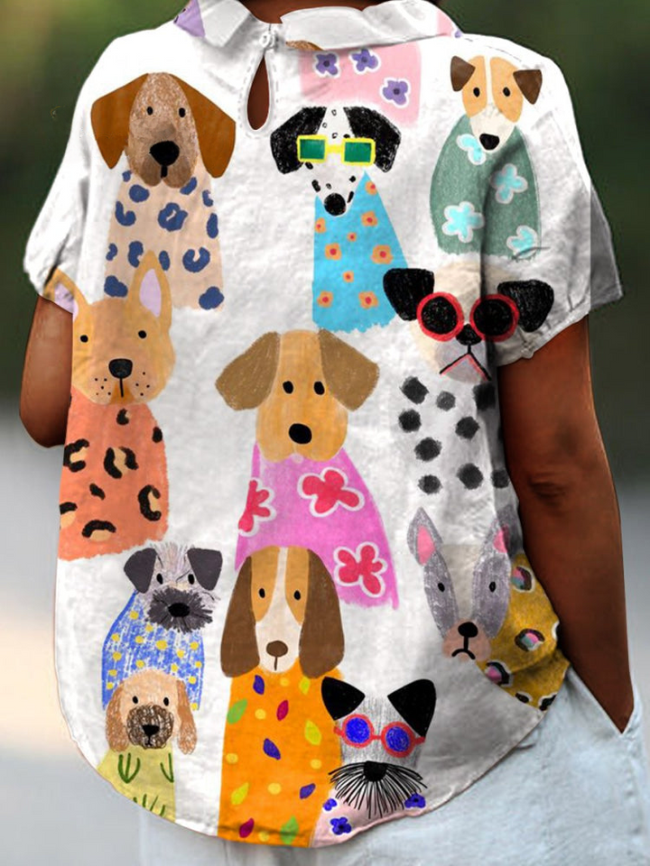 Maisie | Playful Dog Print Shirt