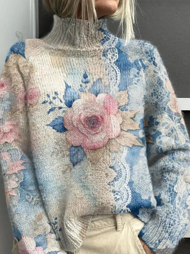C&M® - Lace Knitted Turtleneck Sweater
