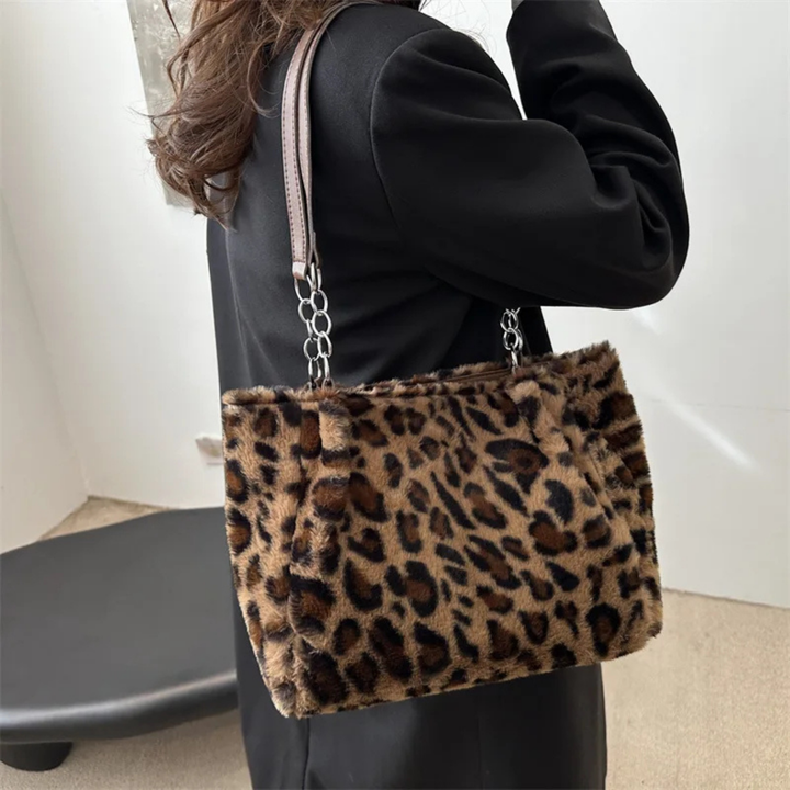 Vanya | Women's Faux Fur Leather-Strap Chain Shoulder Tote Bag Carol & Margaret Wilmington