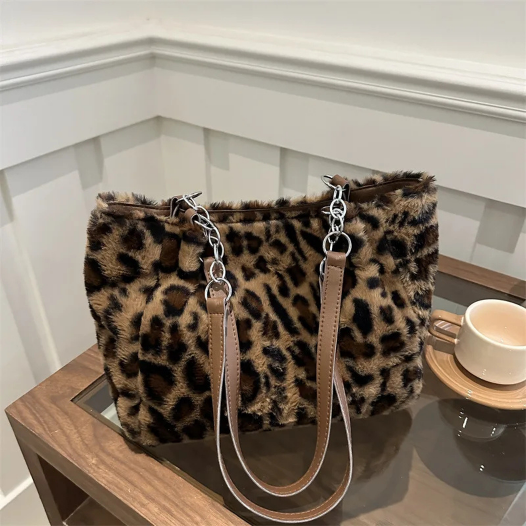 Vanya | Women's Faux Fur Leather-Strap Chain Shoulder Tote Bag Carol & Margaret Wilmington