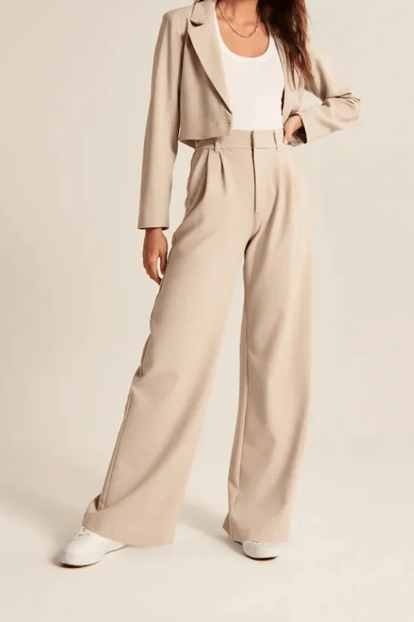 Vera | Women's Stretch High-Waist Pleated Straight-Leg Trousers Carol & Margaret Wilmington