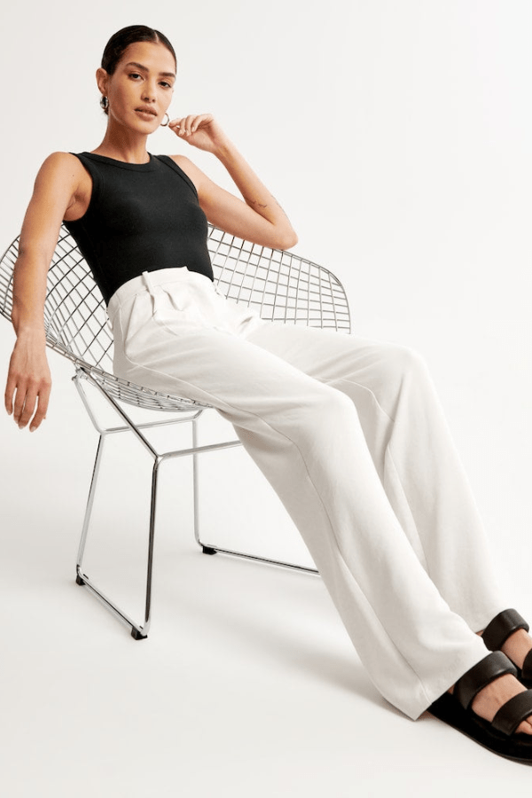Vera | Women's Stretch High-Waist Pleated Straight-Leg Trousers Carol & Margaret Wilmington