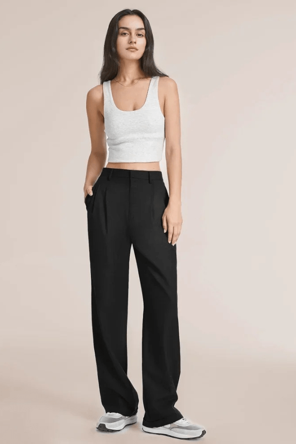 Vera | Women's Stretch High-Waist Pleated Straight-Leg Trousers Carol & Margaret Wilmington