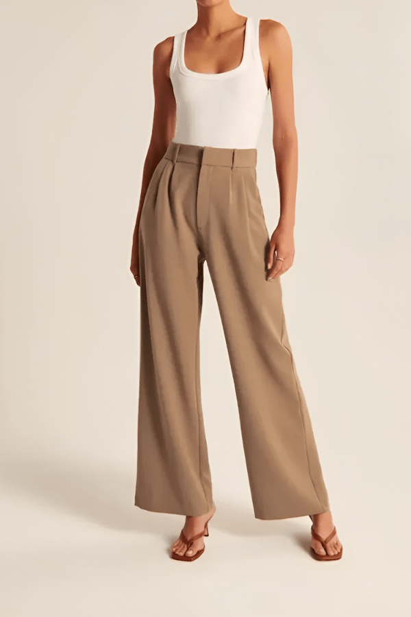 Vera | Women's Stretch High-Waist Pleated Straight-Leg Trousers Carol & Margaret Wilmington