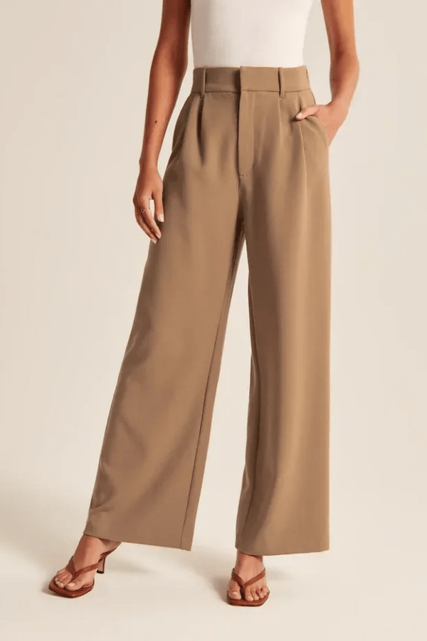 Vera | Women's Stretch High-Waist Pleated Straight-Leg Trousers Carol & Margaret Wilmington