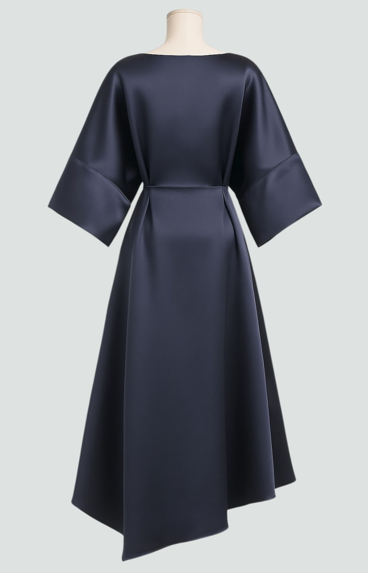 Vivienne | Women's Satin Bateau Neck Batwing Sleeve Brooch Waist Maxi Dress Carol & Margaret Wilmington