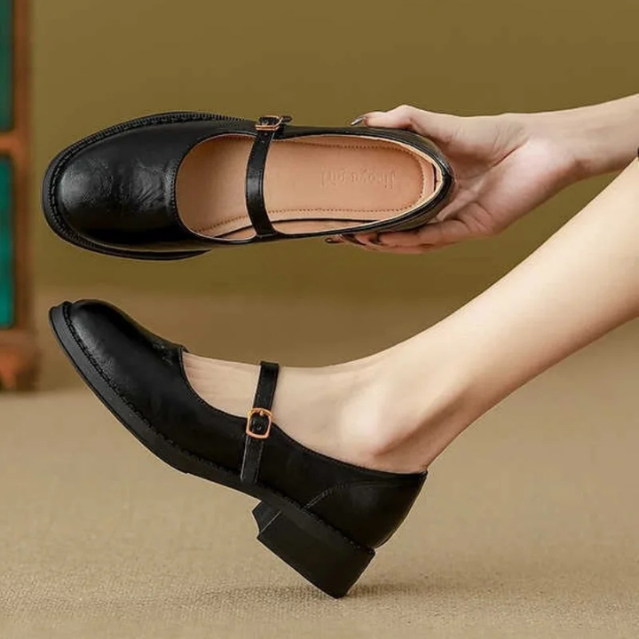 Willa | Women's Leather Vintage Round-Toe Mary Jane Heels Carol & Margaret Wilmington