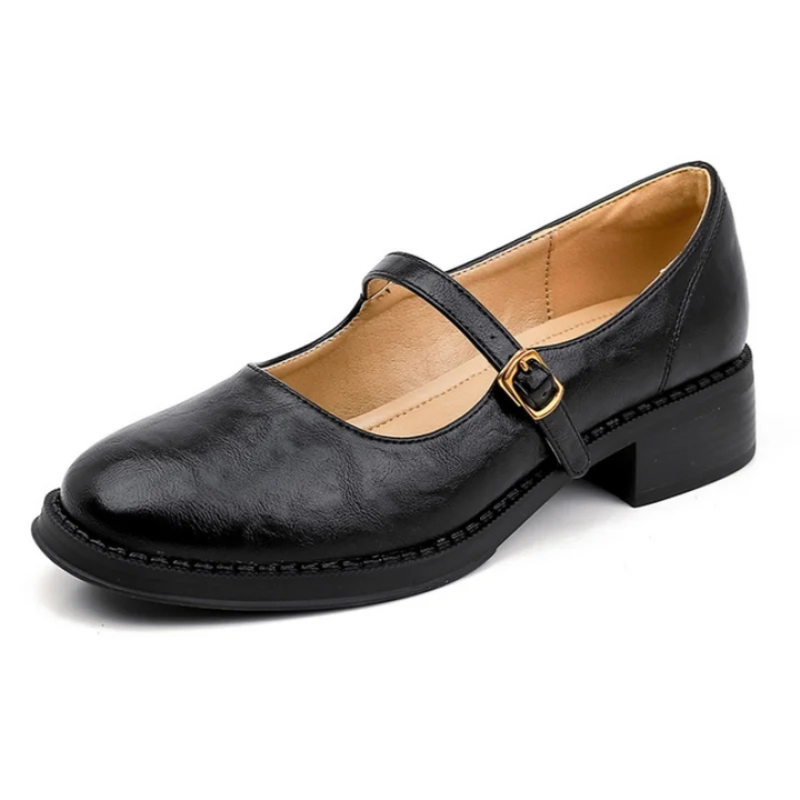Willa | Women's Leather Vintage Round-Toe Mary Jane Heels Carol & Margaret Wilmington
