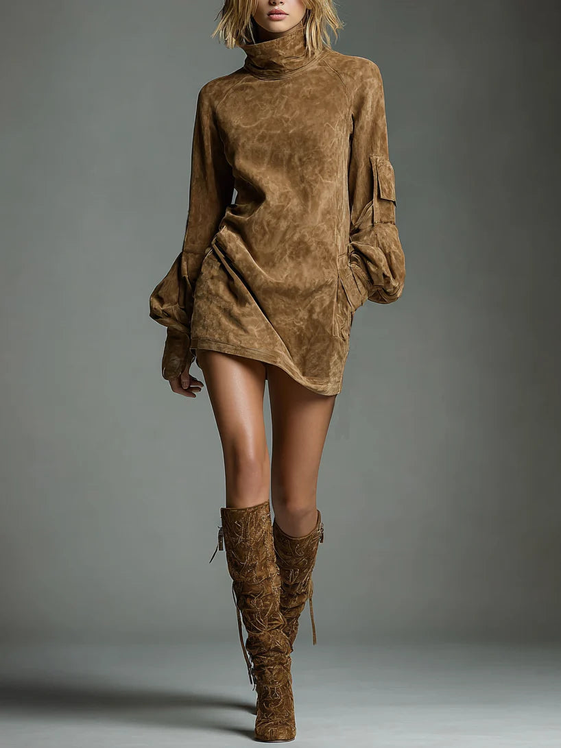 C&M® | Suede Turtleneck Mini Dress Carol & Margaret Wilmington