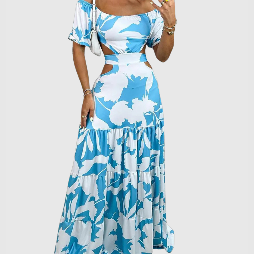 Xiomara | Women's Cotton Off-Shoulder Cutout Tiered Maxi Dress Carol & Margaret Wilmington