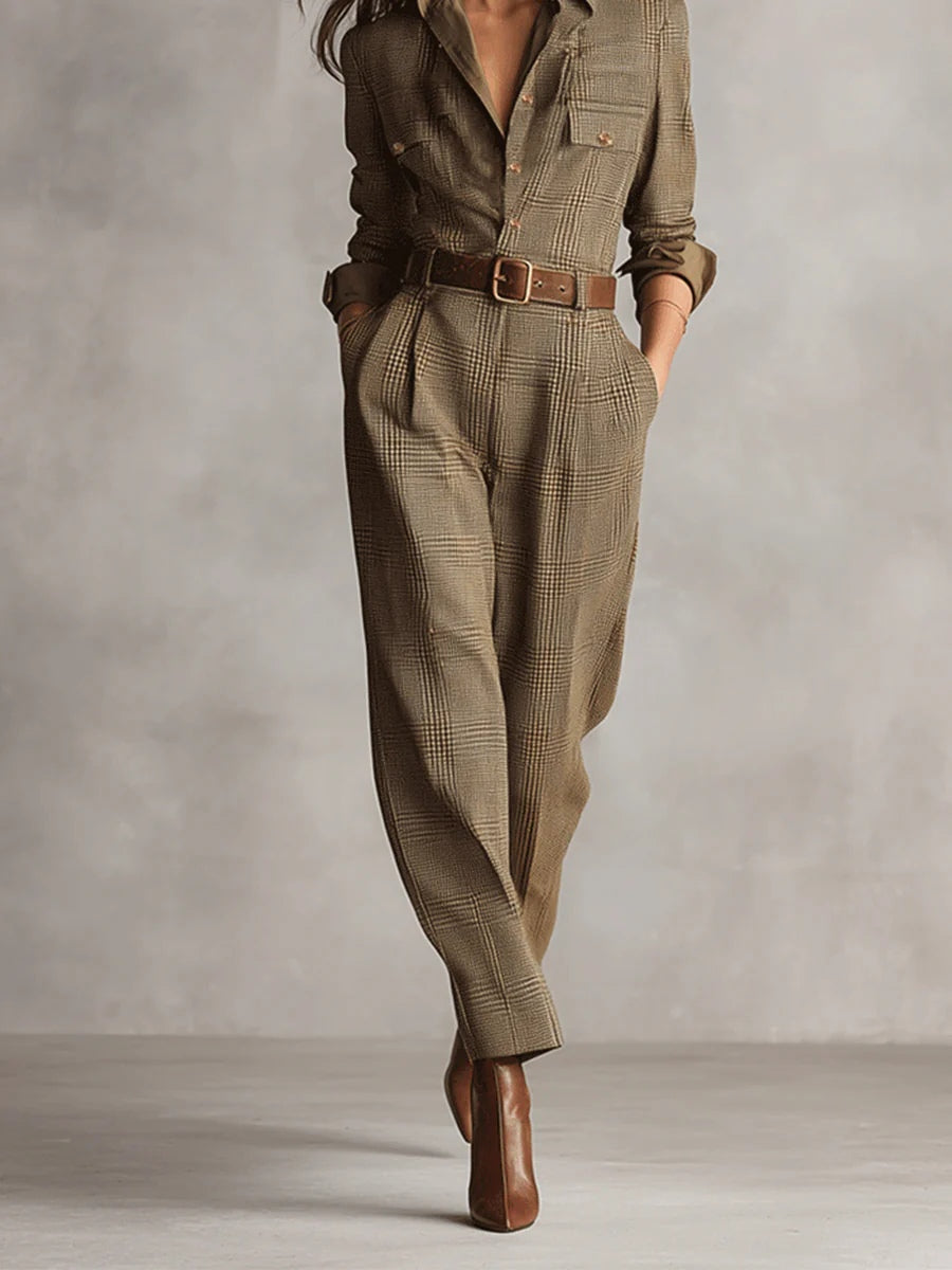 C&M® - Elegant Plaid Jumpsuit Carol & Margaret Wilmington