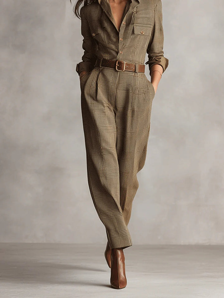 C&M® - Elegant Plaid Jumpsuit Carol & Margaret Wilmington