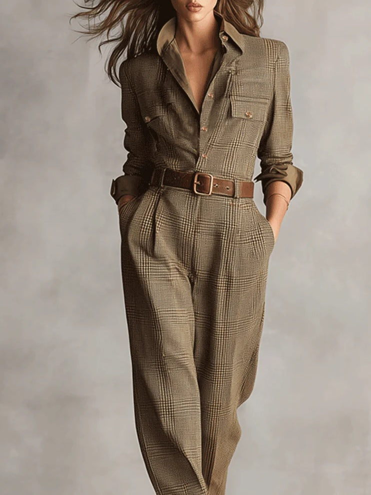 C&M® - Elegant Plaid Jumpsuit Carol & Margaret Wilmington