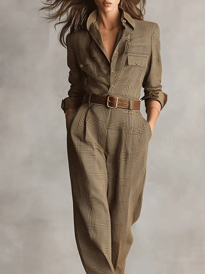 C&M® - Elegant Plaid Jumpsuit Carol & Margaret Wilmington