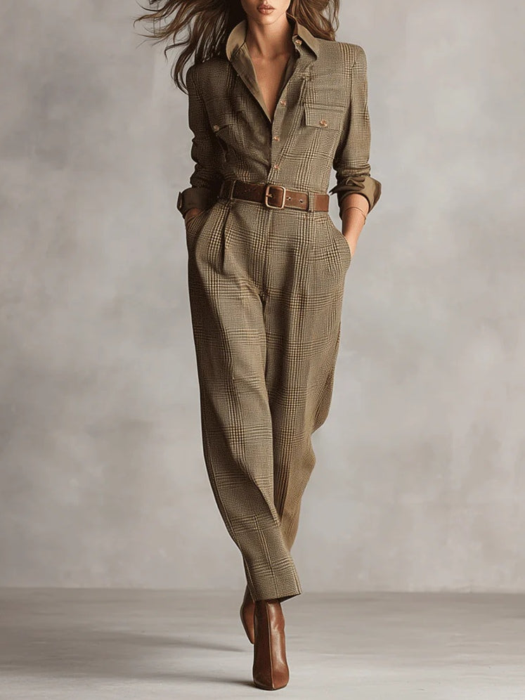 C&M® - Elegant Plaid Jumpsuit Carol & Margaret Wilmington