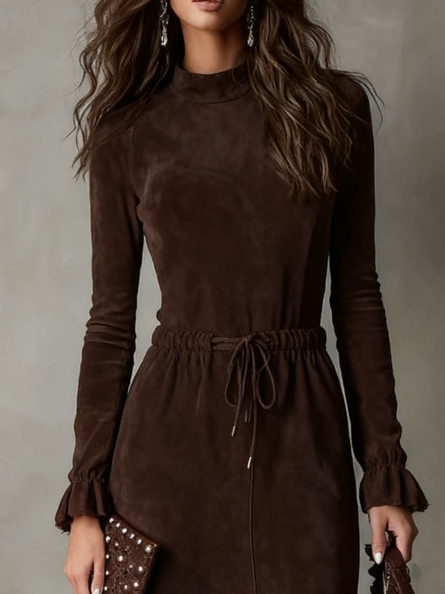 C&M® | Suede Midi Dress with Tie Waist Carol & Margaret Wilmington