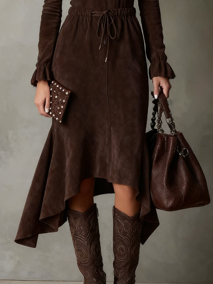 C&M® | Suede Midi Dress with Tie Waist Carol & Margaret Wilmington