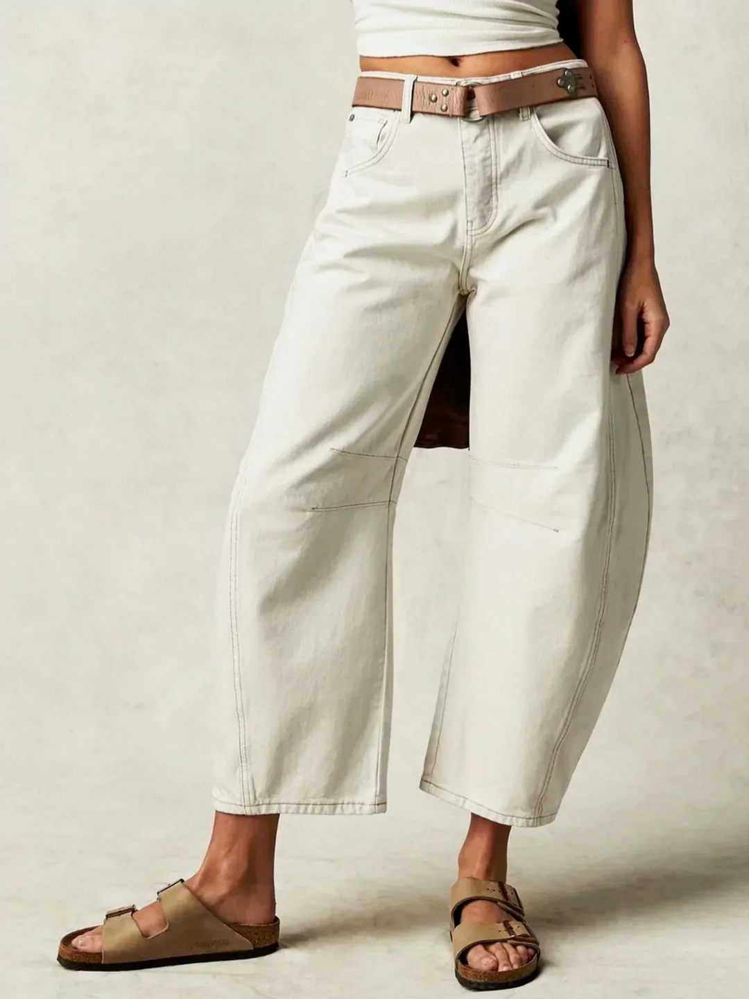 Zara | Women's Denim Low-Rise Barrel Leg Pants Carol & Margaret Wilmington
