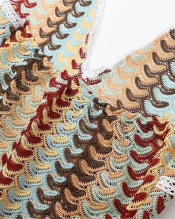 Zarina | Women's Multicolor Knit Crochet Deep V-Neck Halter Maxi Dress Carol & Margaret Wilmington