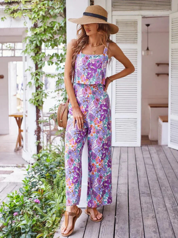 Zinnia | Women's Stretch Square-Neck Wide-Leg Jumpsuit Carol & Margaret Wilmington