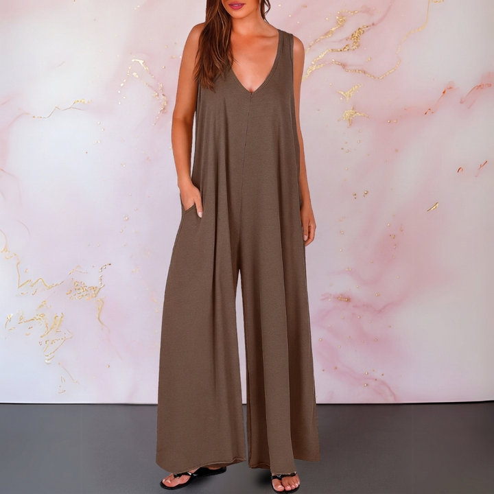 Zola | Women's Stretch V-Neck Sleeveless Wide-Leg Jumpsuit Carol & Margaret Wilmington