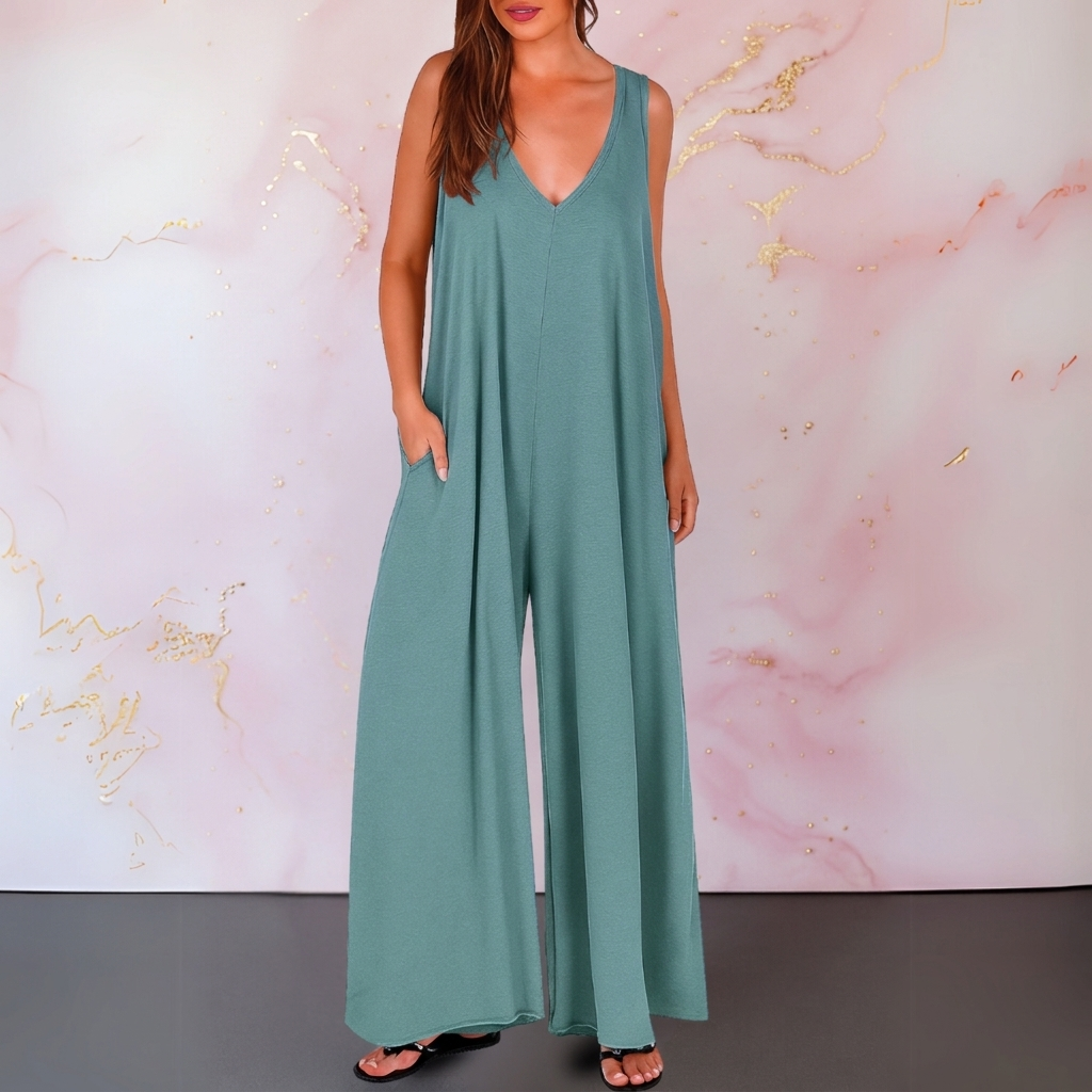 Zola | Women's Stretch V-Neck Sleeveless Wide-Leg Jumpsuit Carol & Margaret Wilmington