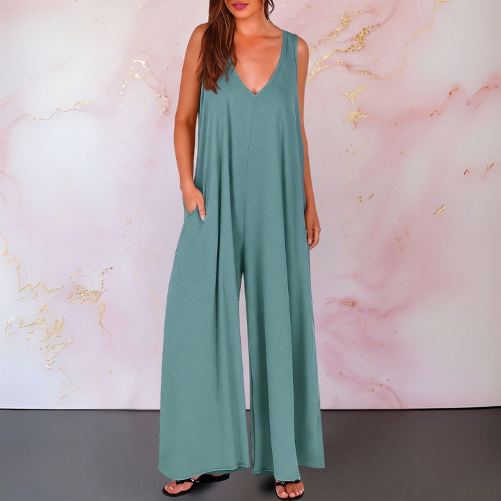 Zola | Women's Stretch V-Neck Sleeveless Wide-Leg Jumpsuit Carol & Margaret Wilmington