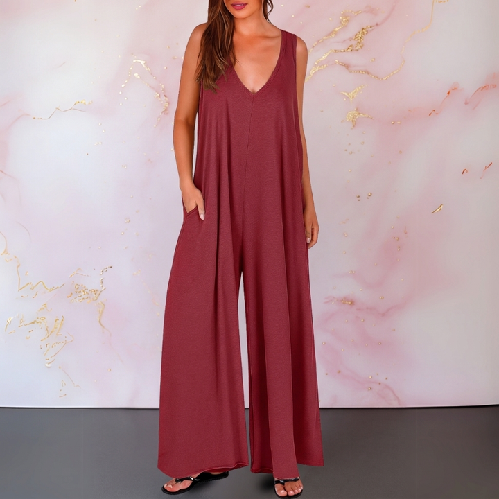 Zola | Women's Stretch V-Neck Sleeveless Wide-Leg Jumpsuit Carol & Margaret Wilmington