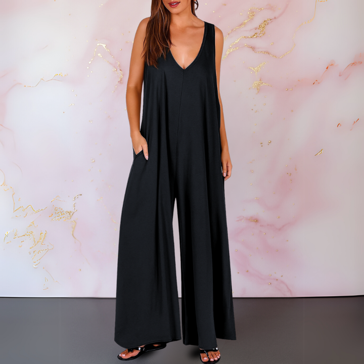 Zola | Women's Stretch V-Neck Sleeveless Wide-Leg Jumpsuit Carol & Margaret Wilmington