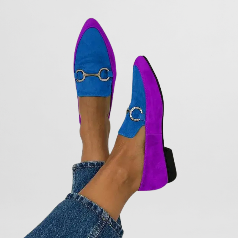 Zola | Women's Suede Horsebit Pointed Toe Low Heel Loafers Carol & Margaret Wilmington