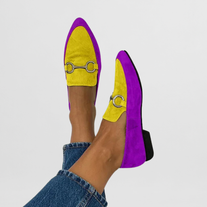 Zola | Women's Suede Horsebit Pointed Toe Low Heel Loafers Carol & Margaret Wilmington