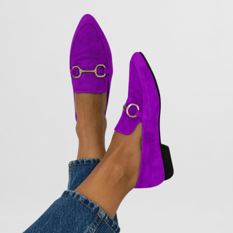 Zola | Women's Suede Horsebit Pointed Toe Low Heel Loafers Carol & Margaret Wilmington