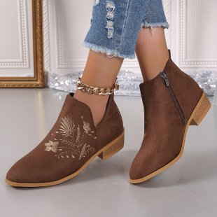 Pointed toe heeled ankle boots for women
