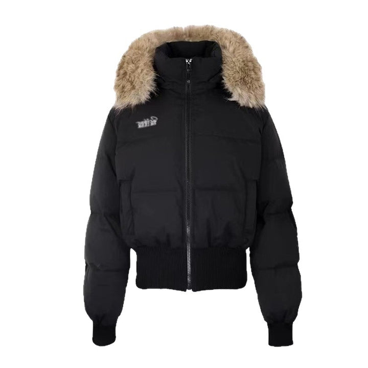 Women's padded winter coat with faux fur collar